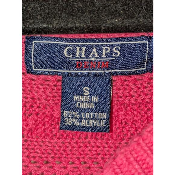 Chaps Womens S Pink Cable Knit Sweater Bright Knitwear Barbiecore Preppy Classic - Picture 9 of 10